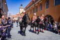 Brasov, Romania. Junii Brasovului or Parada Junilor, the most popular event in the city. Royalty Free Stock Photo